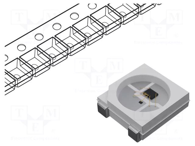 Programmable LED; RGB; SMD; 2020; 3.7÷5.5VDC; 2.2x2x0.84mm; 10kHz WORLDSEMI WS2816B-2020