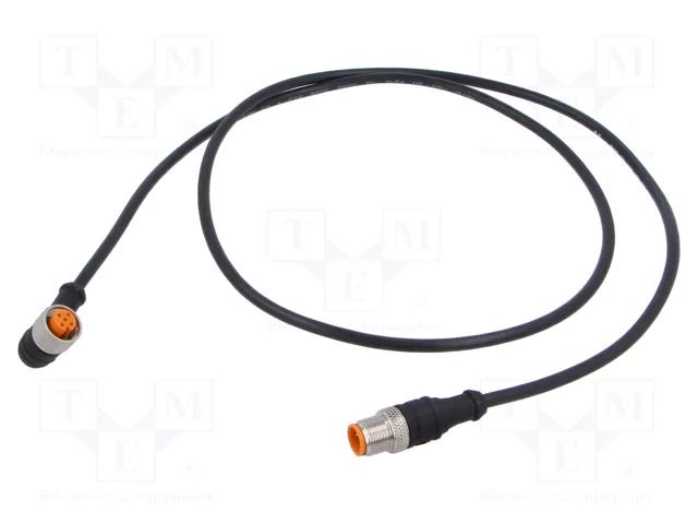 Cable: for sensors/automation; M12; PIN: 4; 1m; plug; 30VDC; 4A; 1200 LUTRONIC 1210120604L2301-1M