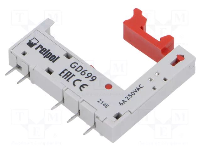 Socket; 6A; PCB; 33x6x37.21mm; RM699BV,RSR30 RELPOL GD699
