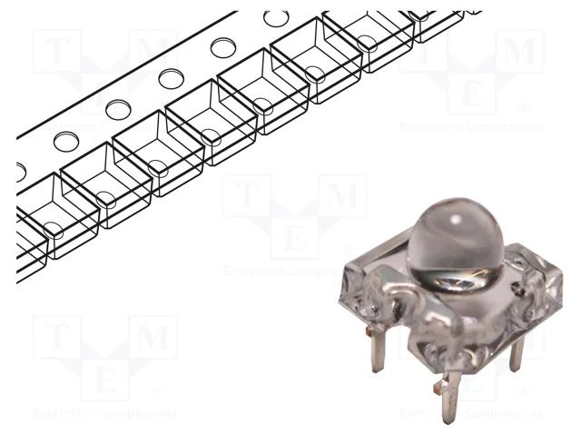 LED; RGB; 3000mcd,4000mcd,10000mcd; 45°; Front: convex; 5.1mm BIVAR R50RGB-4-0045