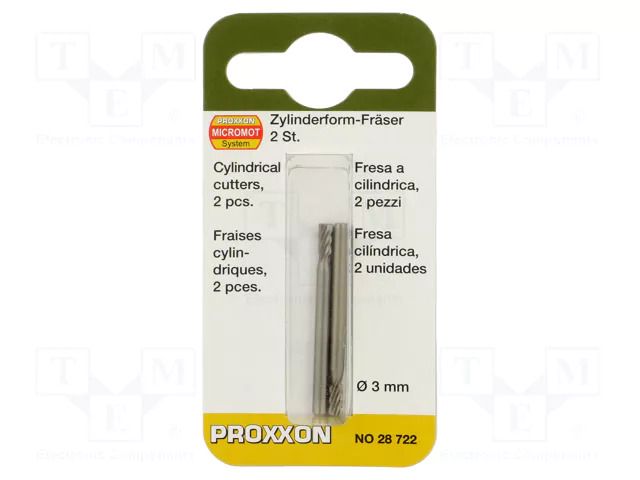 Mill; 2pcs; tungsten vanadium steel PROXXON PR28722