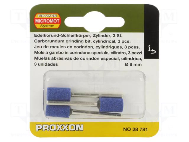 Grindingstone; Ø: 8mm; Ø: 2.35mm; 3pcs. PROXXON PR28781