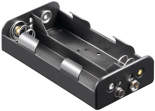 4x C (Baby) battery holder, black - Push on 11457