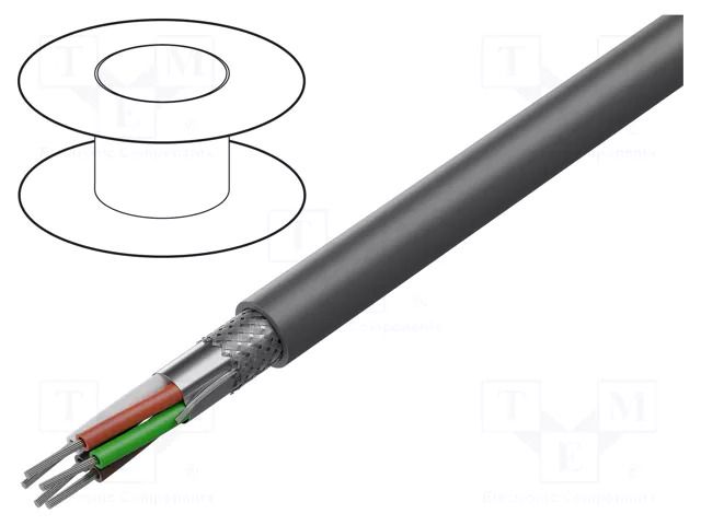 Wire; Alpha Essential C&C; 25x24AWG; PVC; dark grey; 300V; 305m ALPHA WIRE 6360-SL001