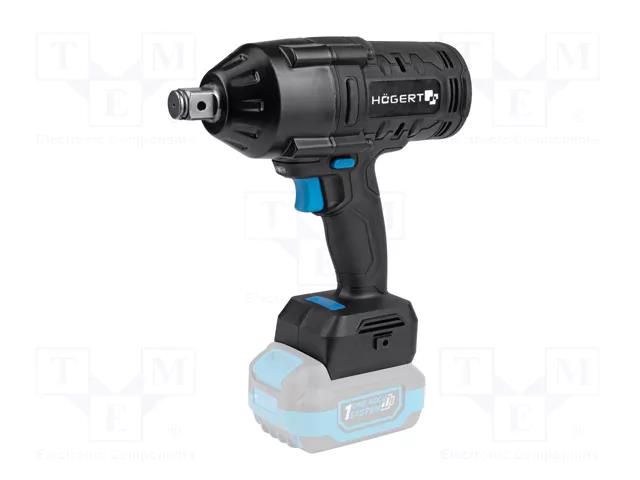 Impact wrench; for workshop; 950rpm,1600rpm,1900rpm; 18VDC HÖGERT TECHNIK HT2E227-0IW