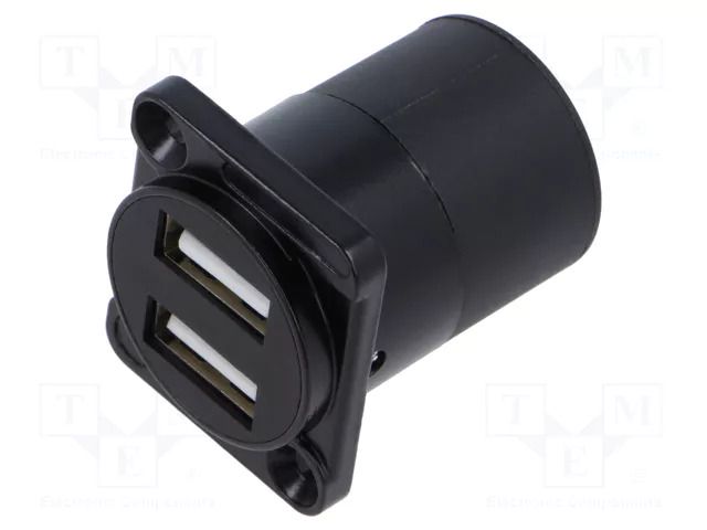 Coupler; USB A socket x2,both sides; for panel mounting,screw CLIFF CP30086