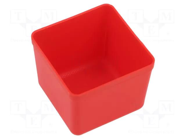 Container: cuvette; red; 55x55mm; 7pcs; KBS55; UNITE BOX KISTENBERG KBS55-3020