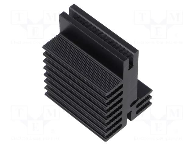 Heatsink: extruded; T; universal; black; L: 37.5mm; W: 30mm; H: 45mm FISCHER ELEKTRONIK SK639/37.5/SA
