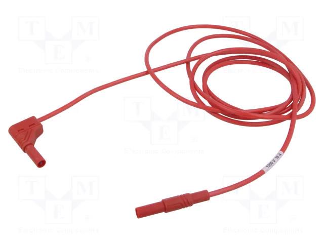 Test lead; 16A; banana plug 4mm,angular banana plug 4mm; Len: 2m HIRSCHMANN T&M MLSSILWG200/1RT
