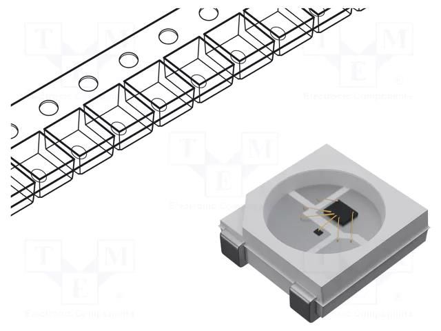 Programmable LED; RGB; SMD; 3535,PLCC4; 3.7÷5.5VDC; 3.5x3.7x1.1mm OPSCO Optoelectronics SK6812MINI-B
