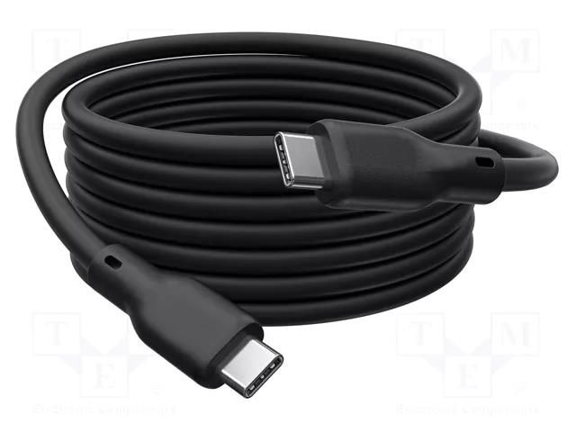 Cable; USB 4.0; USB C plug,both sides; nickel plated; 0.5m; black DIGITUS AK-300344-005-S