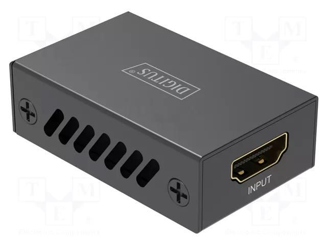 Repeater; HDMI socket x2,USB C socket; HDCP 2.3,HDMI 2.1; black DIGITUS DS-55341