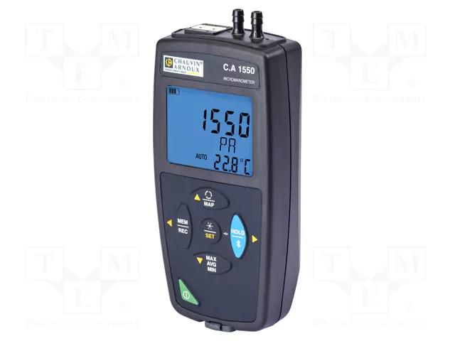 Manometer; Velocity measuring range: 2÷60m/s; LCD; IP20; -10÷60°C CHAUVIN ARNOUX CA-1550