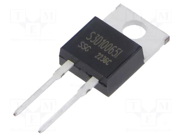 Diode: Schottky rectifying; SiC; THT; 650V; 10A; TO220ISO; tube SMC DIODE SOLUTIONS S3D10065I-SMC