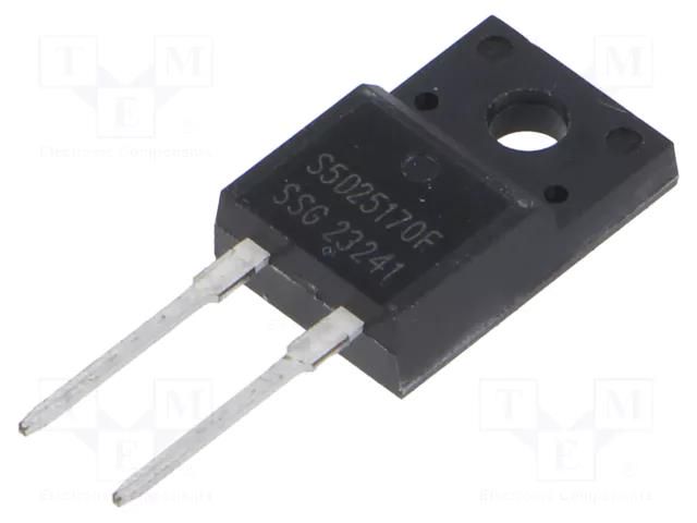 Diode: Schottky rectifying; SiC; THT; 1.7kV; 25A; ITO220AC; 171.1W SMC DIODE SOLUTIONS S5D25170F-SMC