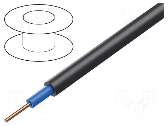 Wire; N2XH; 1x6mm2; wire; Cu; LSZH; black; 600V,1000V HELUKABEL N2XH-O-1X6