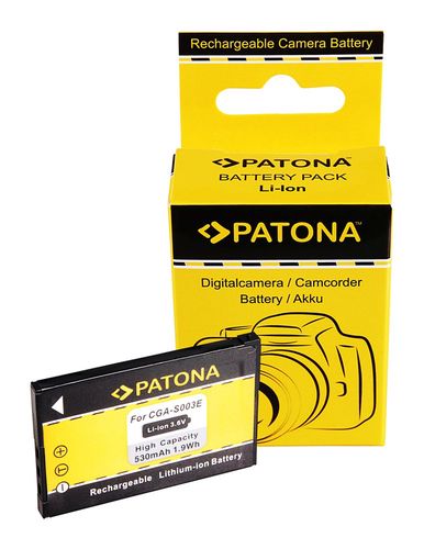 Battery f. Panasonic CGA-S003E SA-SA30 SV-AS10 SV-AV50 SV-AV50A SV-AV50S, PATONA 1149 4260284325510