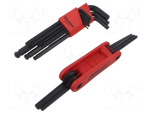 Wrenches set; hex key,spherical; Kit: 10999,12587; 2pcs. BONDHUS BONDHUS-14187