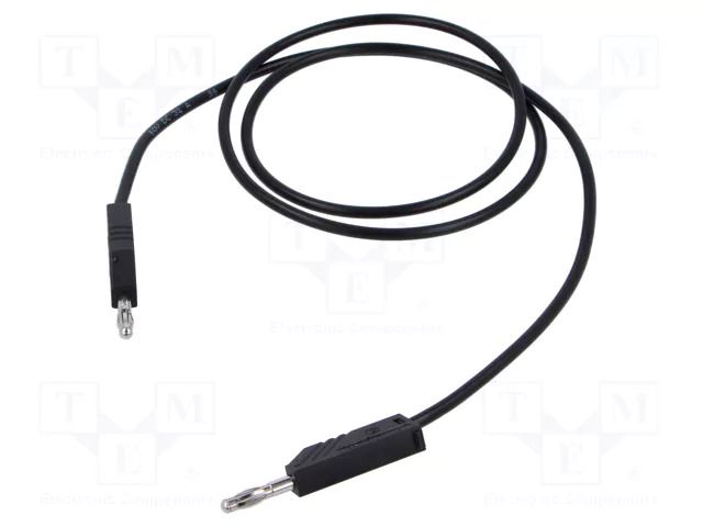 Test lead; 60VDC; 30VAC; 32A; Len: 1m; black; Cond.cross sec: 2.5mm2 HIRSCHMANN T&M MLN100/2.5SW