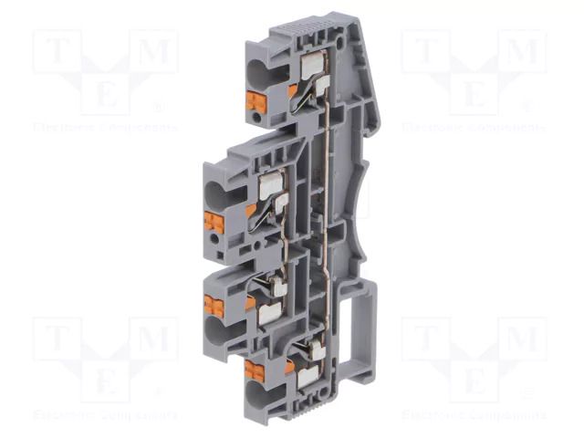 Splice terminal: rail; DSKK; for DIN rail mounting; spring clamp DEGSON ELECTRONICS DSKK4-01P-11