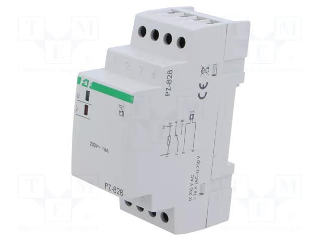 Level monitoring relay; conductive fluid level; 230VAC; NO / NC F&F PZ-828B