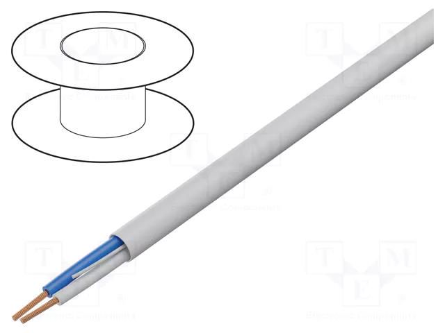 Wire; 1x2x16AWG; LON BUS; stranded; Cu; unshielded; PVC; grey; 300V HELUKABEL LON-BUS-802188