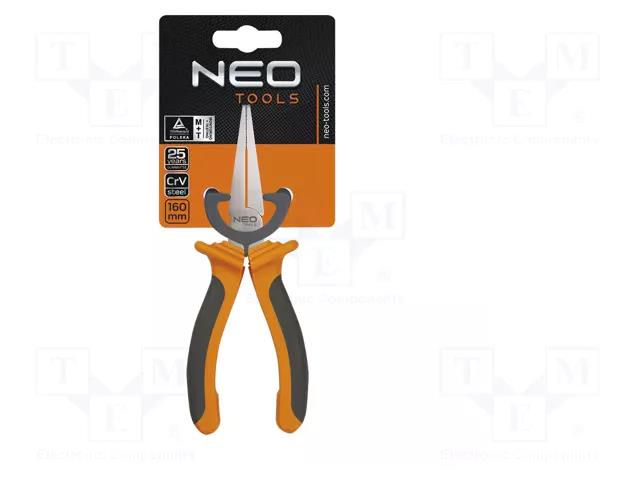 Pliers; flat,elongated; 160mm NEO TOOLS NEO-01-019