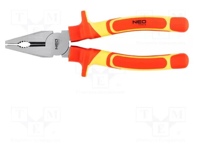 Pliers; insulated,universal; 200mm; Chrom-vanadium steel NEO TOOLS NEO-01-222