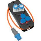 Camping distribution box with CEE plug / Brennenstuhl power distributor 16A for camping and permanent outdoor use IP44 (Camping power distributor with 1.50 m cable in orange ) 1151600030 4007123673803