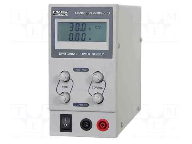 Power supply: laboratory; switching,single-channel; 0÷30VDC AXIOMET AX-3005DS