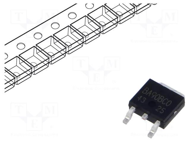IC: voltage regulator; LDO,linear,fixed; 9V; 1A; TO252-3; SMD; ±2% ROHM SEMICONDUCTOR BA90BC0FP-E2