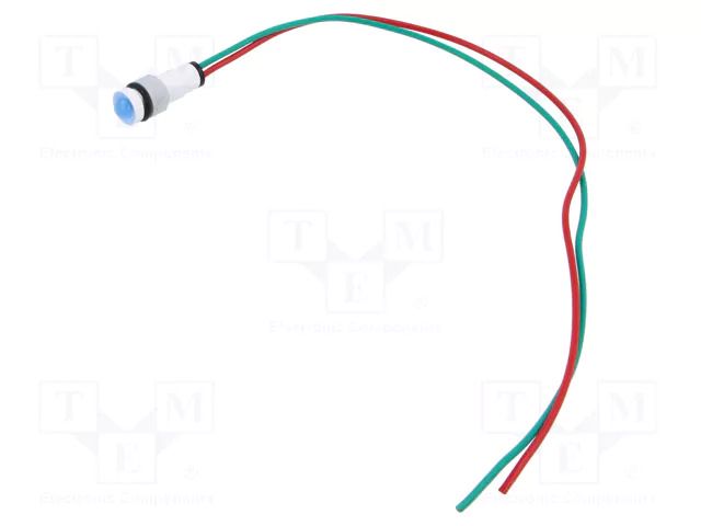 Indicator: LED; prominent; blue; 24VDC; 24VAC; Ø10mm; cables; 300mm POLAM-ELTA LB-D7-24AC/DC/H