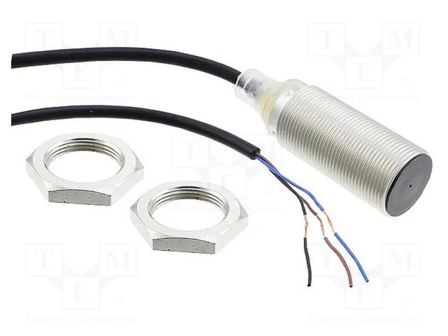 Sensor: inductive; OUT: PNP / NO; 0÷8mm; 10÷30VDC; M18; 5m; IP67 OMRON E2BM18KS08WPB15M