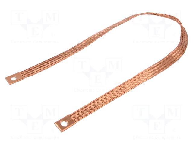 Braids; earthing tape; 16mm2; Ø1: 9mm; Ø2: 9mm; 120A; L: 0.64m BM GROUP BM60166