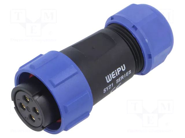 Connector: circular; plug; female; PIN: 4; IP67; SY21; 7÷12mm; 30A WEIPU SY2110/S4II-2N