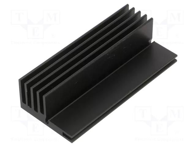 Heatsink: extruded; grilled; black; L: 100mm; W: 25mm; H: 45mm FISCHER ELEKTRONIK SK576/100/SA