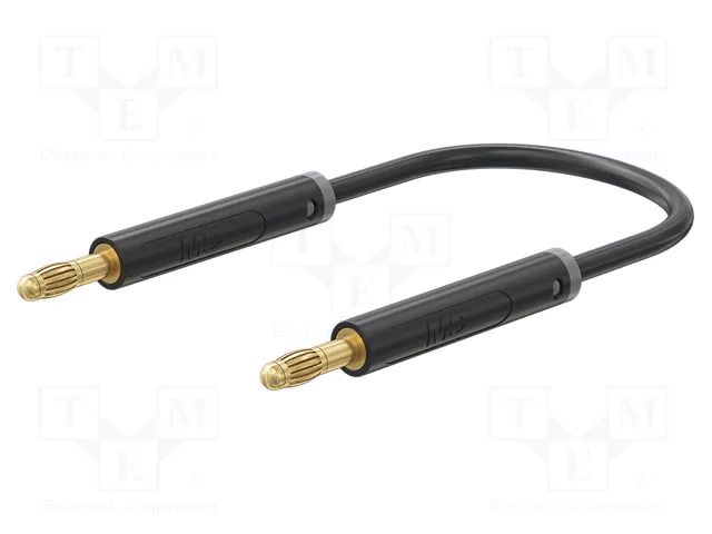 Test lead; 60VDC; 30VAC; 19A; banana plug 4mm,both sides; black STÄUBLI AK-4A-F10-05021