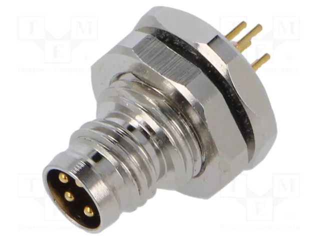 Connector: M8; socket; male; 48V; 4A; PIN: 4; IP67; THT LUTRONIC 0831-04-T10CP