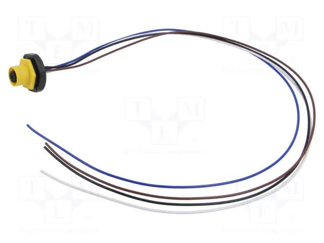 Connector: M12; socket; female; 4A; 250V; PIN: 4; IP67; straight LUTRONIC 1220-04-T20CW10205