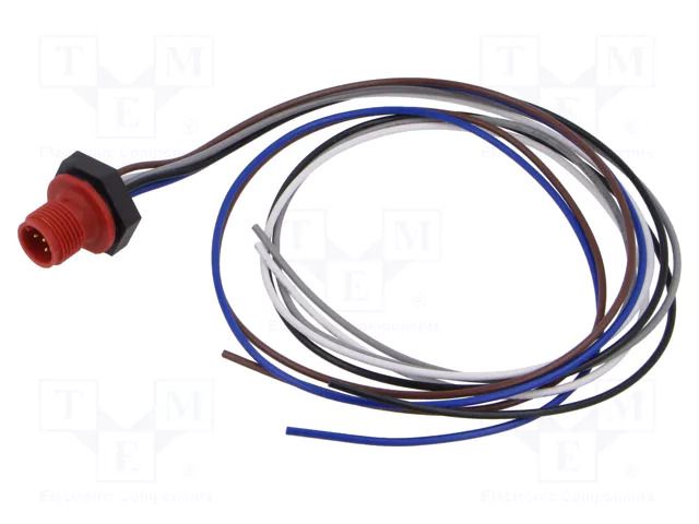 Connector: M12; socket; male; 2A; 60V; PIN: 5; IP67; straight; cables LUTRONIC 1230-05-T16CW10305