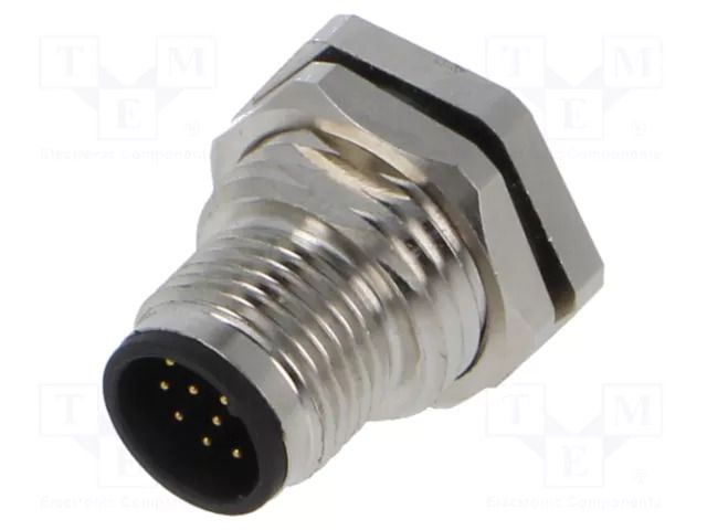 Connector: M12; socket; male; 1.5A; 30V; PIN: 12; IP67; straight; THT LUTRONIC 1231-12-T9CP