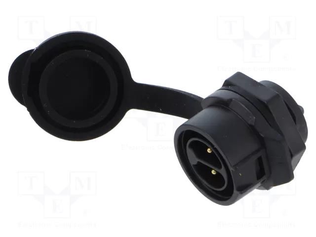 Connector: circular; socket; male; 02; 10A; 400V; PIN: 2; IP67 LUTRONIC 2430-02-T18-CB-100