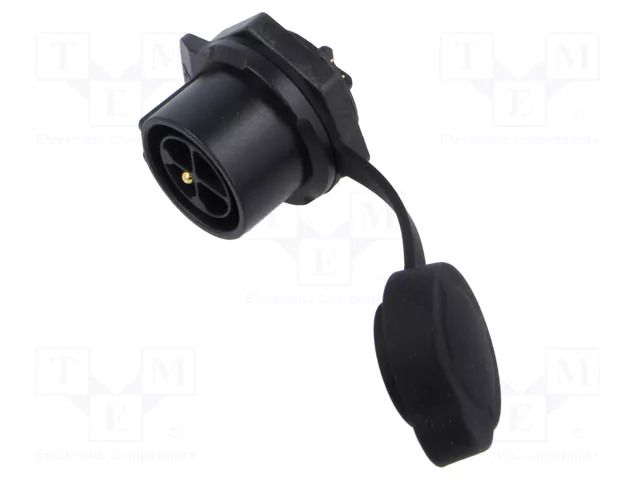 Connector: circular; socket; male; 02; 20A; 500V; PIN: 4; IP67 LUTRONIC 2630-04-T22-CB-100
