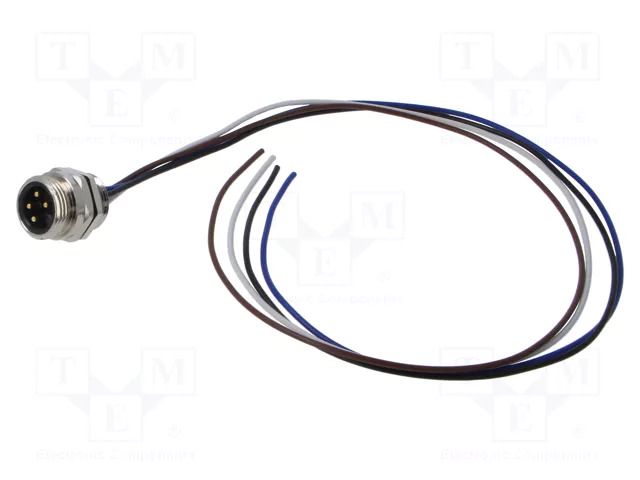 Connector: 7/8"; socket; male; PIN: 4; IP67; straight; cables; 0.5m LUTRONIC 7830-04-T13CW-05M