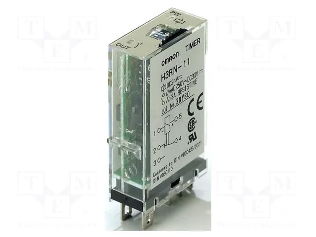 Timer; 0,1min÷10h; SPDT; 250VAC/3A; Usup: 24VAC; H3RN; socket; PIN: 5 OMRON H3RN-11-24VAC