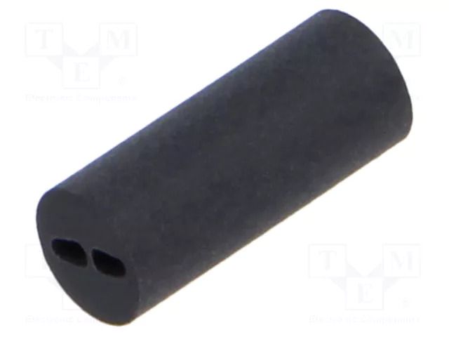 Spacer sleeve; LED; Øout: 3.9mm; ØLED: 3mm; L: 10mm; black; PVC BIVAR ELM5-10MM