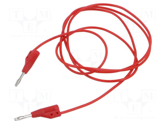 Test lead; 60VDC; 30VAC; 6A; banana plug with axial socket 2mm HIRSCHMANN T&M MVLF2/100RT