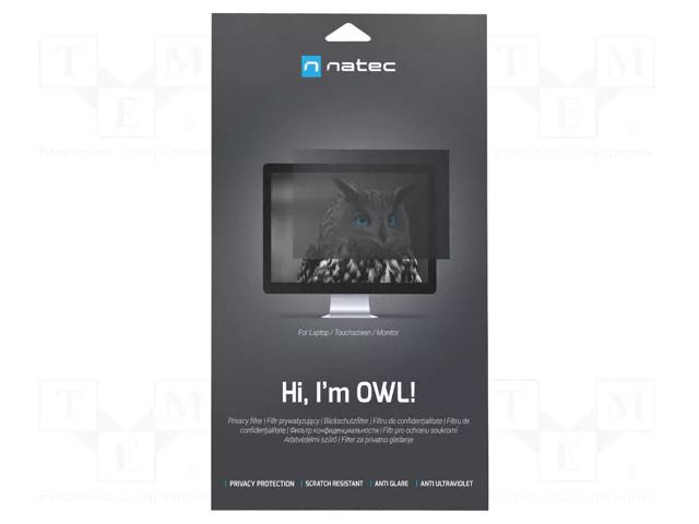 GDPR privacy filter; natural (transparent); 14"; 309.9x174.5mm NATEC NFP-1474