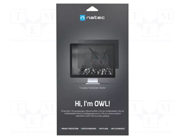 GDPR privacy filter; natural (transparent); 24"; 531x298mm NATEC NFP-1478