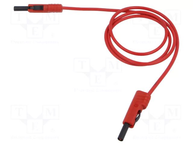 Test lead; 60VDC; 30VAC; 16A; insulated,with 4mm axial socket HIRSCHMANN T&M MLB100/1VRT